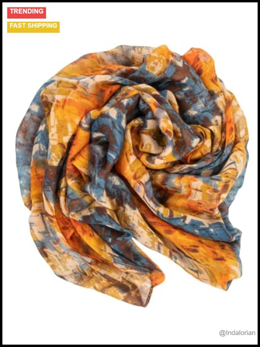 Lightweight Cotton Floral Print Shawl Wrap Scarf for Women